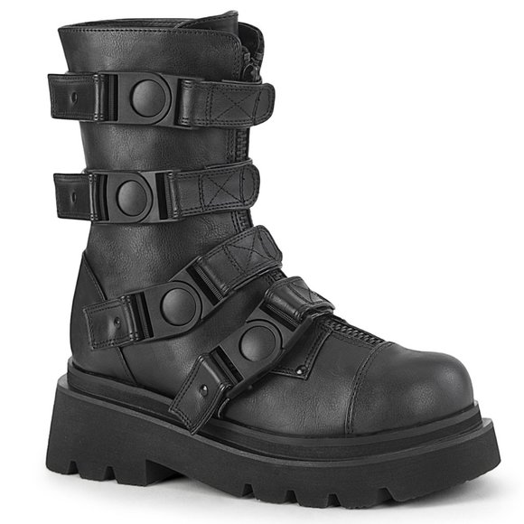 Demonia Shoes - Demonia Renegade-55 Black Vegan Leather Combat Boots